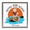 Stupell Industries Never SUP Alone Dog Framed Floater Canvas Wall Art Design by Dog Is Good
